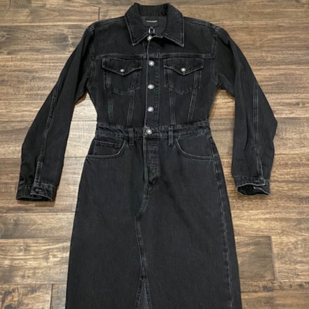 Favorite Daughter City Denim Long-Sleeve Midi-Dress - SIze 25